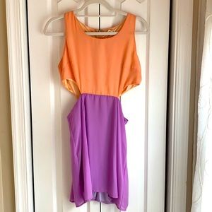 Tobi Peach and Purple cutout dress (M)